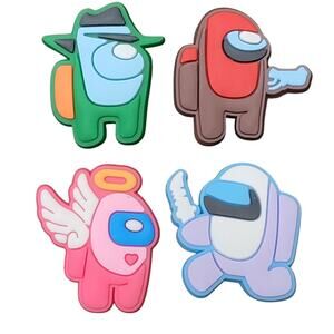 Among‎ Us Shoe Charms Lot of 4 Bundle Kids Boys Girls Accessories Christmas Gift